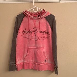 Harley Davidson breast Cancer hoodie sz L